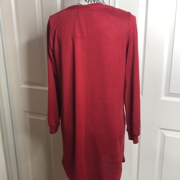 Rae Dunn Red Long Merry Dress M - Picture 4 of 5